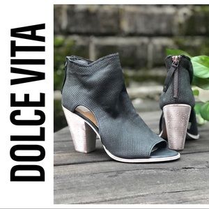 Harem Open Almond Peep Toe Ankle Boots- Size 10